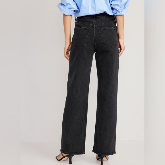 High Waisted Wide Leg Black Jeans - Picture 3 of 5